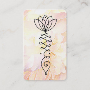 *~* Blommigt Reiki Yoga Heart Peony Lotus Flower Visitkort