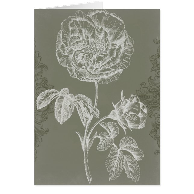 Blommigt Relief I Hälsningskort (Framsidan)