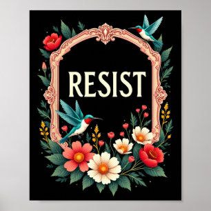 Blommigt Resist Trump Funny Anti-trump 2025 Poster