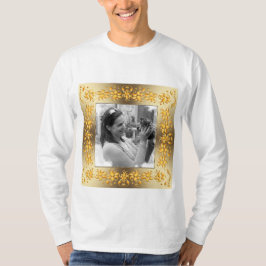 blommigt retro golden ram.Ditt foto. T Shirt