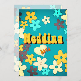 Blommigt Retro-inbjudan till Chic under 1970-talet Inbjudningar