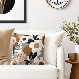 Blommigt Retro Mid Century Modern Kudde