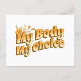 Blommigt Retro min kropp Mitt val Kvinnors Höger Vykort