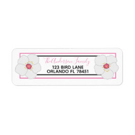 Blommigt Returadress Etikett