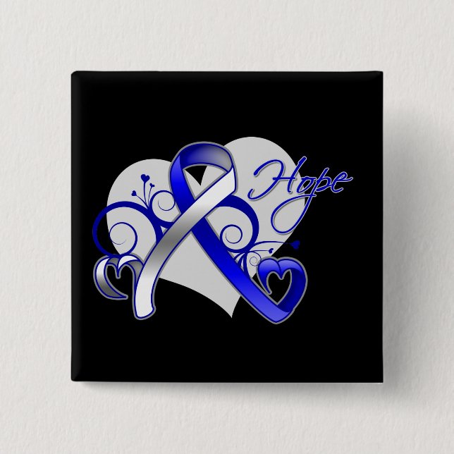 Blommigt Ribbon Hope - ALS Disease Knapp (Framsida)