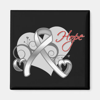 Blommigt Ribbon Hope - Lung Cancer Magnet