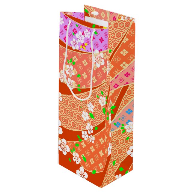 Blommigt Ribbon Kimono Mönster (Framsidan Vinklad)