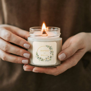 Blommigt Ring bröllopssymbol eller kuvertförseglin Runt Klistermärke