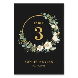 Blommigt Ring EDITABLE FÄRG Bröllop Bordsnummer