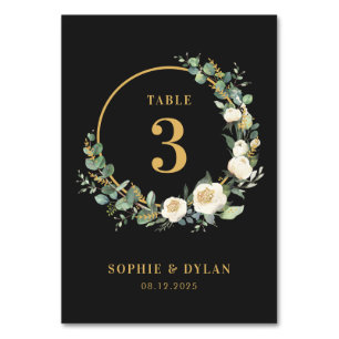 Blommigt Ring EDITABLE FÄRG Bröllop Bordsnummer