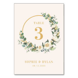 Blommigt Ring EDITABLE FÄRG Bröllop Bordsnummer