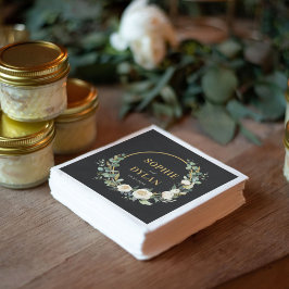 Blommigt Ring Editable Färg Bröllop Napkins Pappersservett