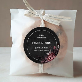 Blommigt Rip 20:e 30års födelsedag Party Tack Runt Klistermärke