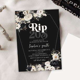Blommigt Rip 20s Död till min ungdom 30års födelse Inbjudningar