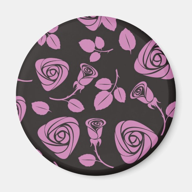 Blommigt Ro - bakgrund Magnet (Framsidan)