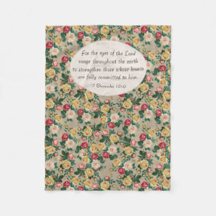 Blommigt Ro Bible Verse Scripting Christian Womens Fleecefilt