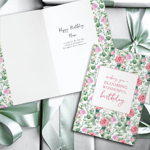 Blommigt Ro Blooming Wonderful Birthday Kort