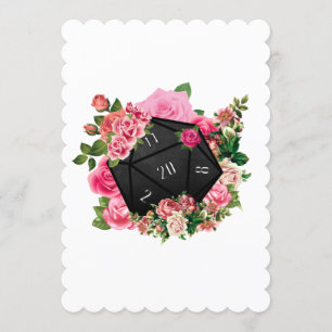 Blommigt Ro D20 Tabletop RPG speldiskett Inbjudningar