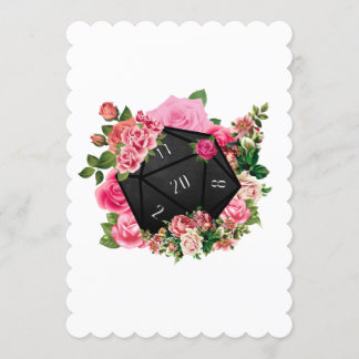 Blommigt Ro D20 Tabletop RPG speldiskett Inbjudningar