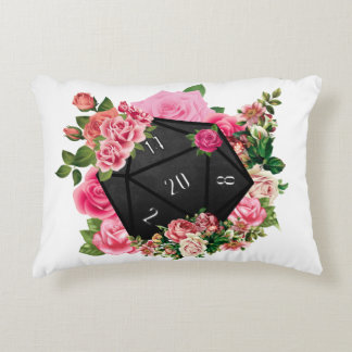 Blommigt Ro D20 Tabletop RPG speldiskett Prydnadskudde