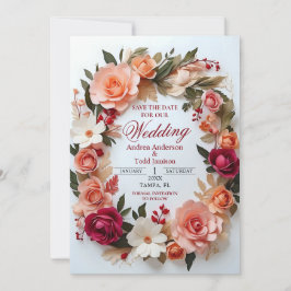 Blommigt ro daisy bröllop spara datumet