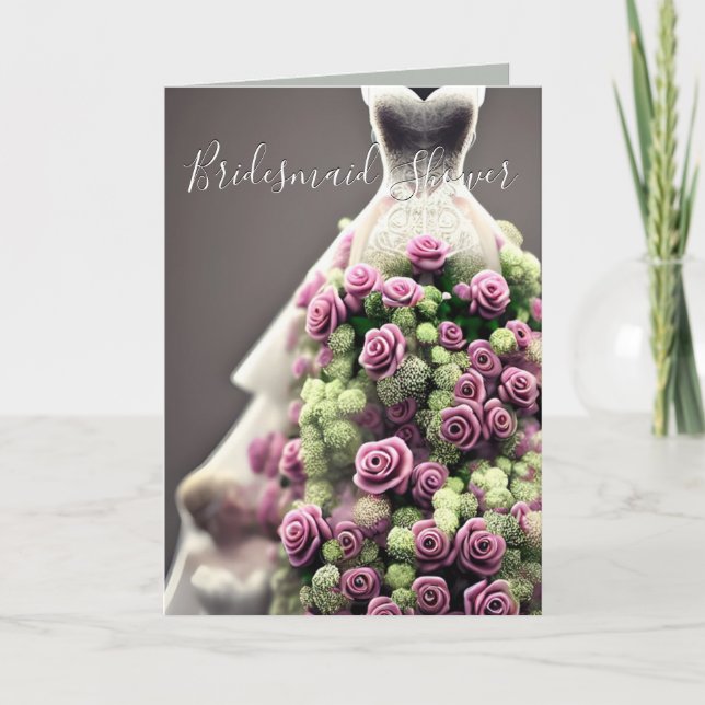 Blommigt Ro Dress Möhippa Card Kort (Framsida)