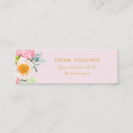 Blommigt Ro Drink Voucher Biljett för Pub