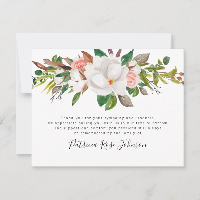 Blommigt Ro Funcal Memorial Tack (Framsida)