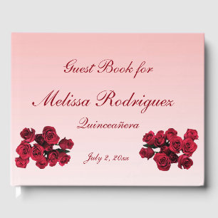 Blommigt Ro Garden Flowers Quinceanera Guest Bok