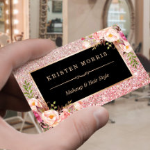 Blommigt Ro Glitter Makeup Artist Hair Salon