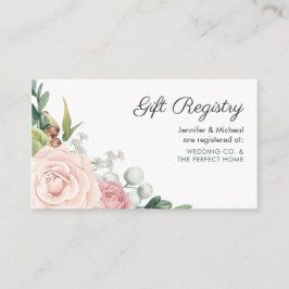 Blommigt Ro Greenery WAN Bröllop Gift-registret Tilläggskort