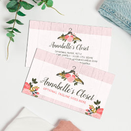 Blommigt Ro Kläder Hanger Closet Mode Boutique Visitkort