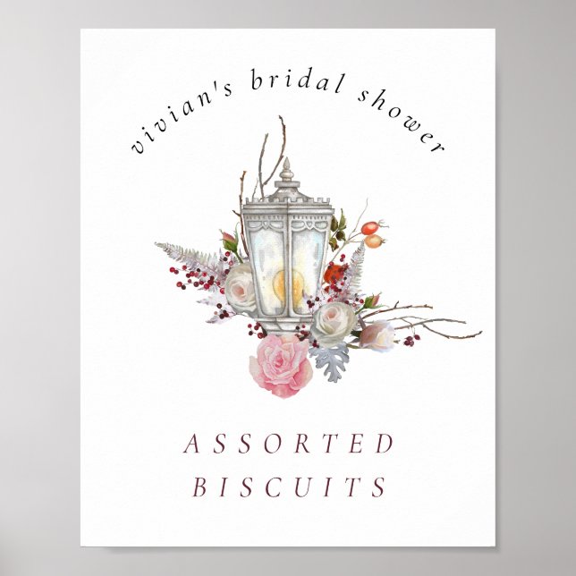 Blommigt Ro & Lantern Möhippa Food Sign Poster (Framsidan)