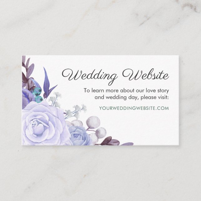 Blommigt Ro Lila Löv WAN Bröllop WAN WANDERING Web Tilläggskort (Framsida)