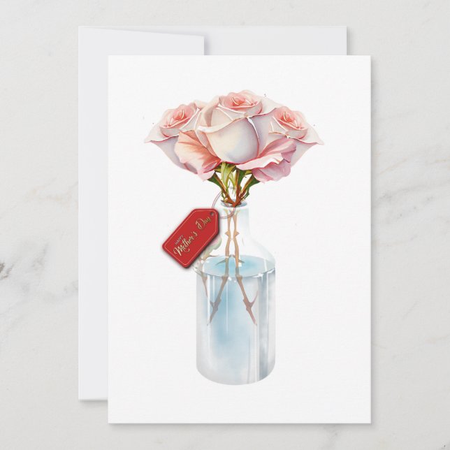 Blommigt ro mors dag-kort julkort (Framsida)