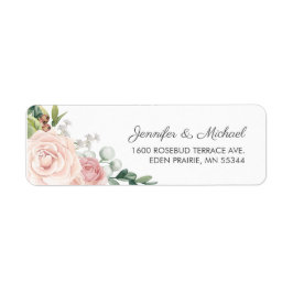 Blommigt Ro och Bröllop Returadress Etikett