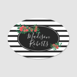 Blommigt Ro Personlig Namnbricka