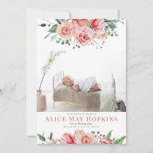 Blommigt Ro Rosa Anpassningsbar Foto Flicka Birth