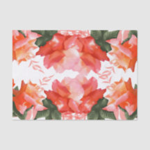 Blommigt Ro Rosa Coral Flower Tissue Paper