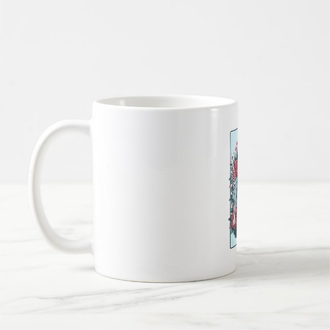 Blommigt Ro Skeleton Nurse Tarot Card Halloween Es Kaffemugg (Vänster)