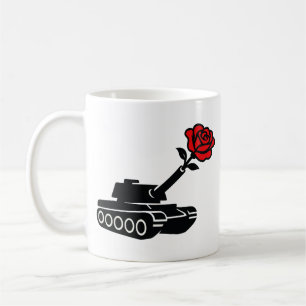 Blommigt Ro Tank mot Krig-pacifism Kaffemugg
