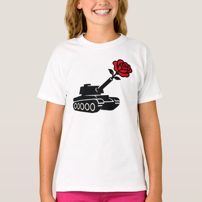 Blommigt Ro Tank mot Krig-pacifism T Shirt (Framsida)