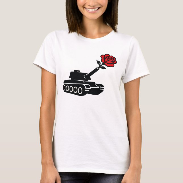 Blommigt Ro Tank mot Krig-pacifism T Shirt (Framsida)