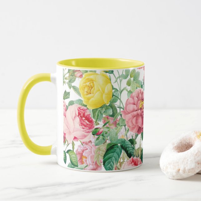 Blommigt Ro Vintage Vår Garden Mugg (Med munk)