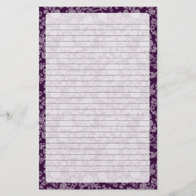 Blommigt Rococo Bröllop, kontorsmateriel Brevpapper (Framsida)