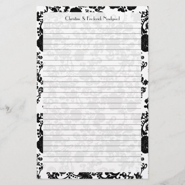 Blommigt Rococo Bröllop, kontorsmateriel Brevpapper (Framsida)