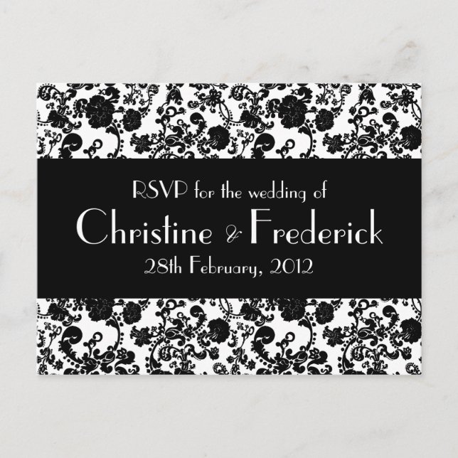 Blommigt Rococo Bröllop, vykort för OSA (Framsida)