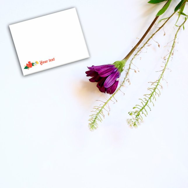 Blommigt röd poppie-anteckning efter det att den h post-it block (Skapare uppladdad)