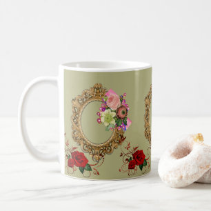 Blommigt Röd ros Victorian Mugg