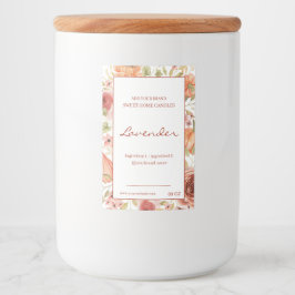 Blommigt rödbrun ingrediens mat etikett